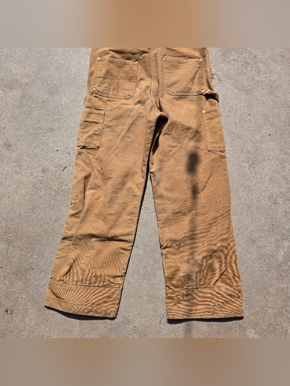 Carhartt Duck Bib Overalls 102776 Mens Size 30x28 Relaxed Fit Workwear Brown - Picture 8 of 13